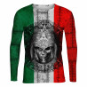 Playera Sublimada Fullprint Manga Larga Bandera Mexico Azteca Skull